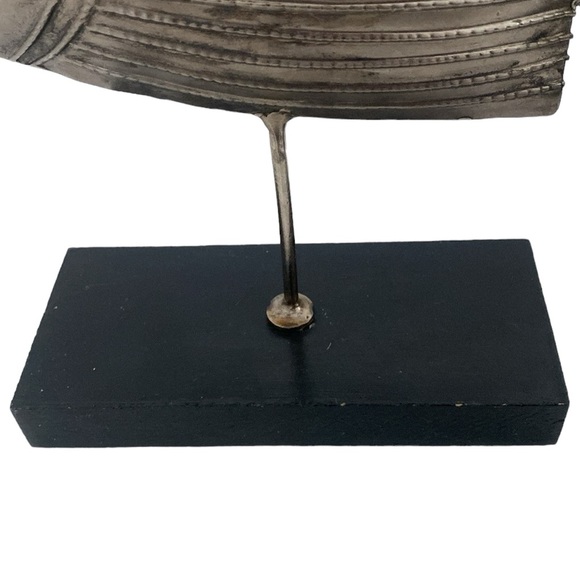 Metal Fish Wood Base Home Decor Set (2) - Picture 4 of 7